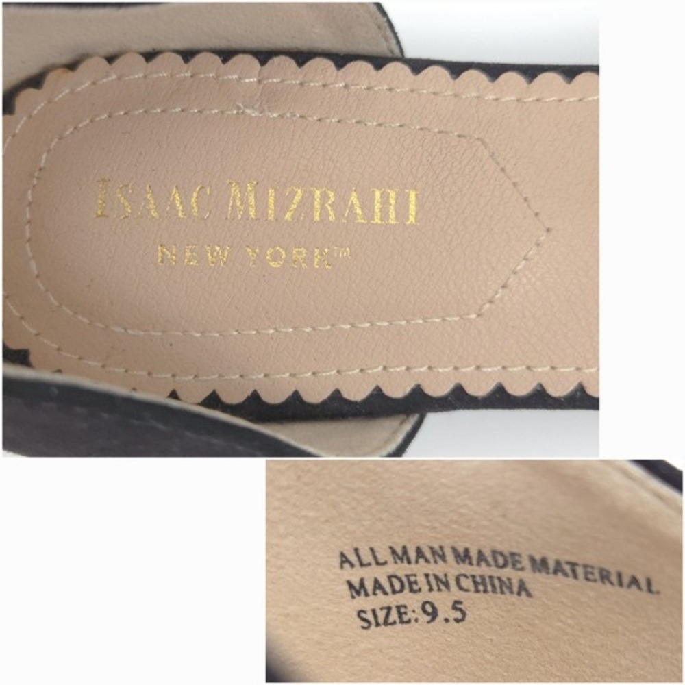 Isaac‎ Mizrahi Black Suede & Silver Studded Diamond Pattern D'Orsay Flats- 9.5 - Picture 8 of 8
